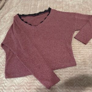 SHEIN Dusty Rose V-Neck Sweater